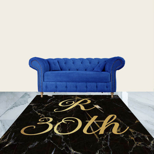 30th Birthday Black Marble Floor Decal-ubackdrop