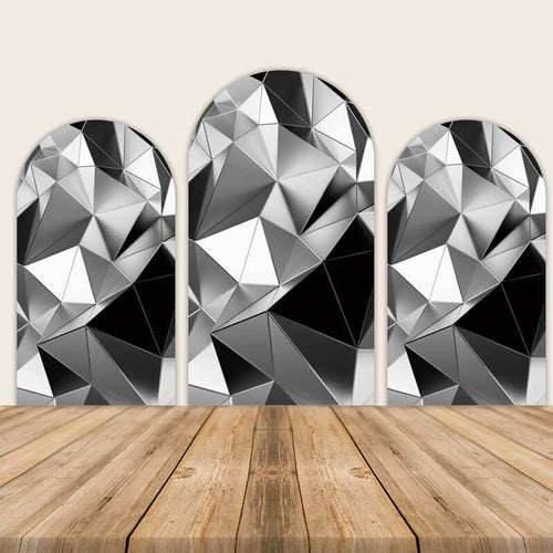 3D Stereo Silver Chiara Arch Backdrop Covers-ubackdrop