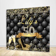 Load image into Gallery viewer, 50 Fabulous Fantastic Birthday Backdrop-ubackdrop