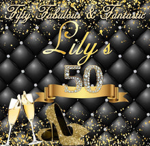 Load image into Gallery viewer, 50 Fabulous Fantastic Birthday Backdrop-ubackdrop