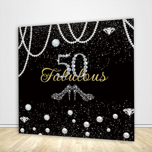 50 and Fabulous Birthday Backdrop for Her-ubackdrop