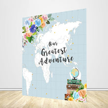 Load image into Gallery viewer, Adventure Awaits Baby Shower Backdrop-ubackdrop