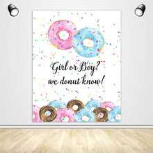Load image into Gallery viewer, Donut Gender Reveal Backdrop - Designed, Printed &amp; Shipped-ubackdrop