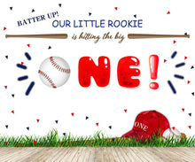 Load image into Gallery viewer, Baseball First Birthday Backdrop-ubackdrop