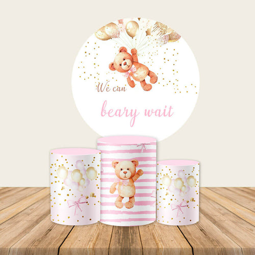 Bear Theme Round Backdrop | Baby Shower Decoration - Designed, Printed and Shipped-ubackdrop