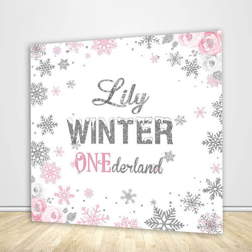 Beautiful Winter ONEderland Backdrop for First Birthday Party-ubackdrop