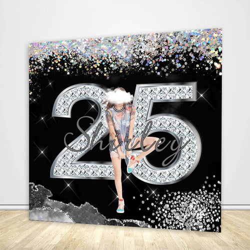 Black Diamonds Birthday Backdrop-ubackdrop