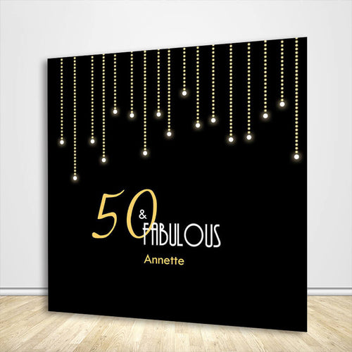 Black Gold Custom Backdrop 50th Birthday Party-ubackdrop