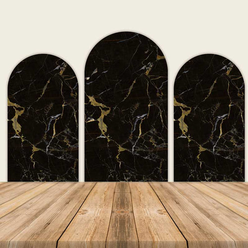 Black Marble Chiara Arch Backdrop Covers-ubackdrop