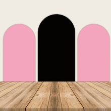 Load image into Gallery viewer, Black Pink Arch Wall Covers Birthday Party Decoration-ubackdrop