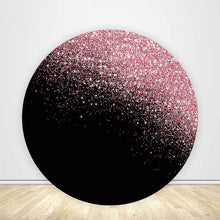 Load image into Gallery viewer, Black Rose Gold Glitter Round Backdrop Cover-ubackdrop