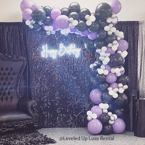 Black Shimmer Wall Panels – Easy Setup Wedding/Event/Theme Party Decorations-ubackdrop