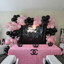 Load image into Gallery viewer, Black Shimmer Wall Panels – Easy Setup Wedding/Event/Theme Party Decorations-ubackdrop