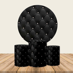 Black Stereo Birthday Round Backdrop-ubackdrop