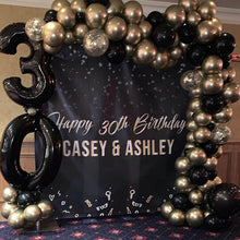 Load image into Gallery viewer, Black and Gold Birthday Balloon Garland Arch Kit-ubackdrop