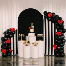 Load image into Gallery viewer, Black and White Stripes Chiara Backdrop Arched Wall Covers ONLY-ubackdrop