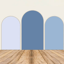 Load image into Gallery viewer, Blue Theme Birthday Party Decoration Chiara Backdrop Arched Wall Covers ONLY-ubackdrop