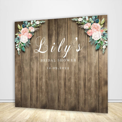 Bridal Shower Backdrop Wood-ubackdrop