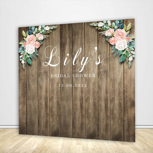 Bridal Shower Backdrop Wood-ubackdrop