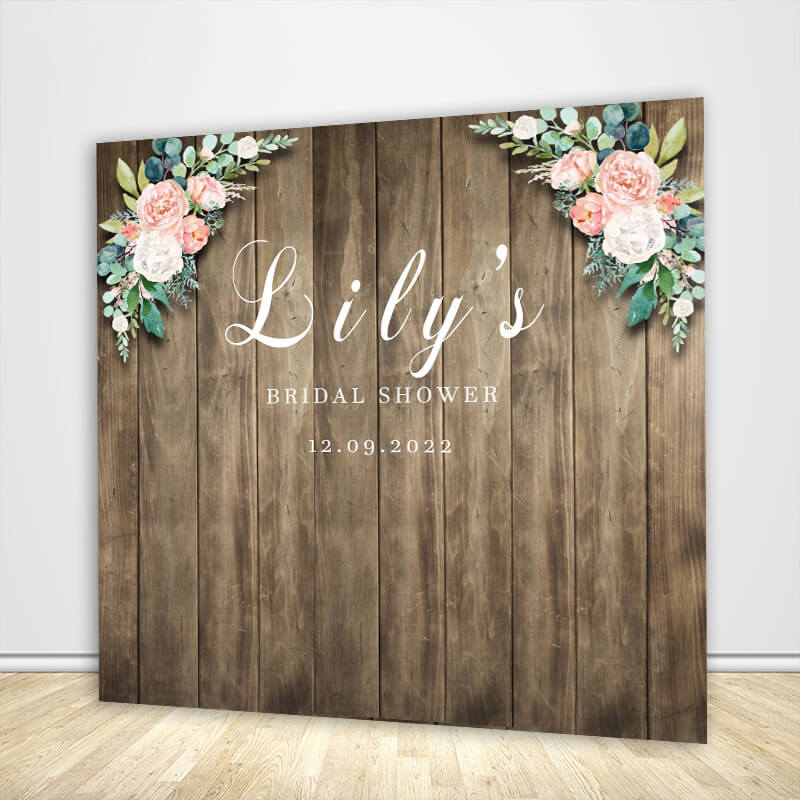 Bridal Shower Backdrop Wood-ubackdrop