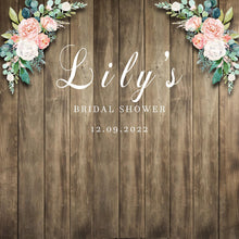 Load image into Gallery viewer, Bridal Shower Backdrop Wood-ubackdrop