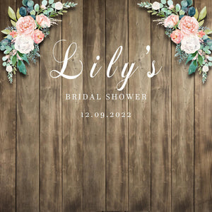 Bridal Shower Backdrop Wood-ubackdrop