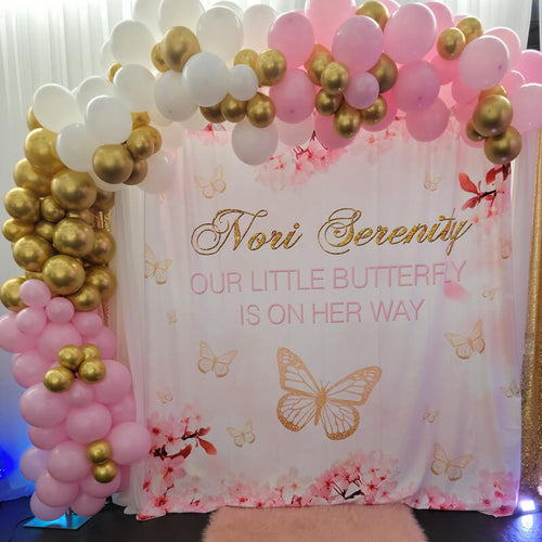 Butterfly Baby Shower Backdrop - Designed, Printed & Shipped-ubackdrop