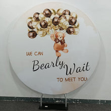 Load image into Gallery viewer, Can Bearly Wait Round Backdrop for Baby Shower Decoration-ubackdrop