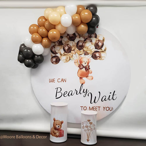 Can Bearly Wait Round Backdrop for Baby Shower Decoration-ubackdrop