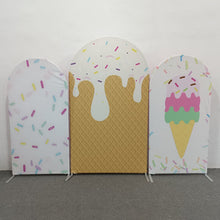 Load image into Gallery viewer, Candy and Ice Cream Theme Birthday Party Decoration Chiara Backdrop Arched Wall Covers ONLY-ubackdrop