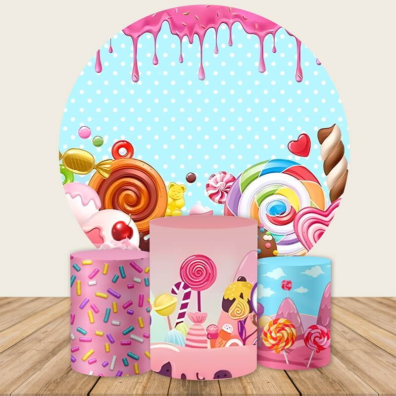 Candyland Themed Round Backdrop Cover – ubackdrops