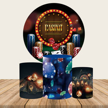 Load image into Gallery viewer, Casino Birthday Circle Backdrop Cover-ubackdrop