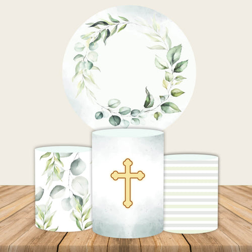 Christening Baptism Round Backdrop Cover-ubackdrop