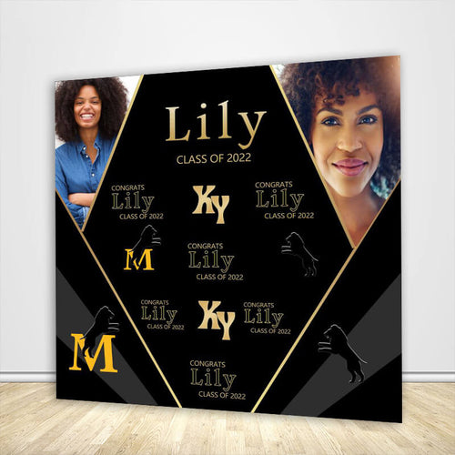 Class of 2022 Graduation Backdrop Birthday Party Backdrop Custom with Photo-ubackdrop