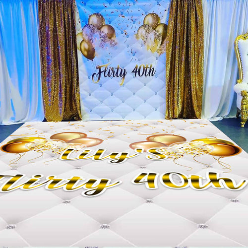 Custom 40th Birthday Floor Decals-ubackdrop