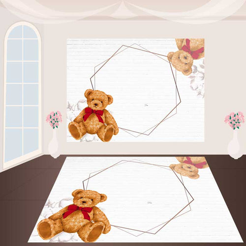 Custom Bear Floor Decals for Birthday&Baby Shower&Wedding Party Decorations-ubackdrop