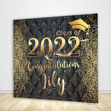 Load image into Gallery viewer, Custom Black &amp; Gold Graduation Backdrop - Designed, Printed &amp; Shipped-ubackdrop