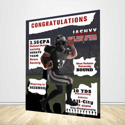 Custom High School Graduation Backdrop - Designed, Printed & Shipped-ubackdrop