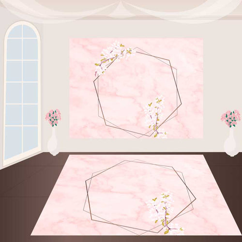 Custom Removable Pink Floral Floor Decals for Baby Shower&Birthday&Wedding Decorations-ubackdrop