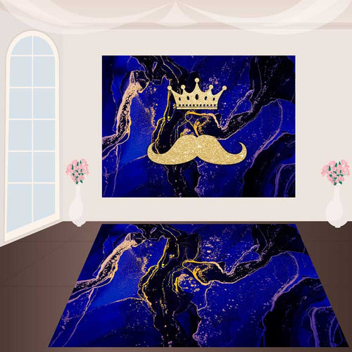 Custom Removable Royal Blue Floor Decals for Birthday Decoration-ubackdrop