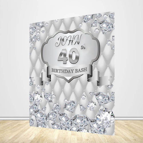 Diamonds 40th Birthday Bash Backdrop-ubackdrop