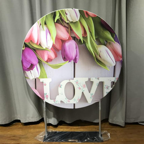 Custom Double-sided Round Backdrop with Zipper for Party Decor Backdrop ONLY-ubackdrop