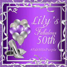 Load image into Gallery viewer, Fabulous 50 In Purple Backdrop-ubackdrop