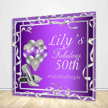 Load image into Gallery viewer, Fabulous 50 In Purple Backdrop-ubackdrop