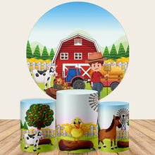 Load image into Gallery viewer, Farm Theme Party Round Backdrop Cover-ubackdrop