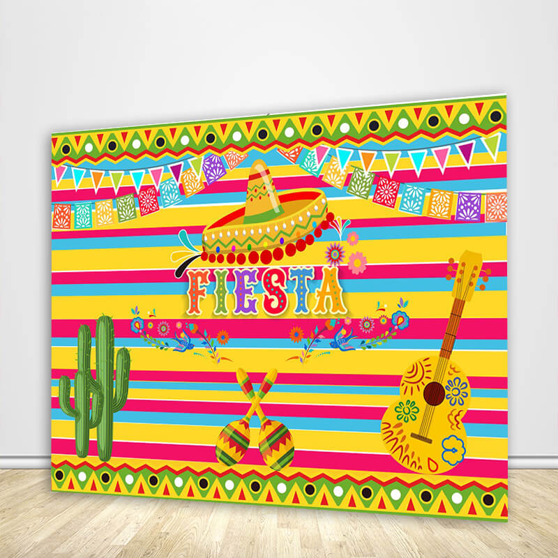 Fiesta Birthday Party Photography Backdrops Mexico Fiesta Theme Party Decoration Banner Photo Studio Booth Custom Backdrop-ubackdrop