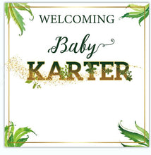 Load image into Gallery viewer, Gold Glitter Green Baby Shower Floor Decal-ubackdrop