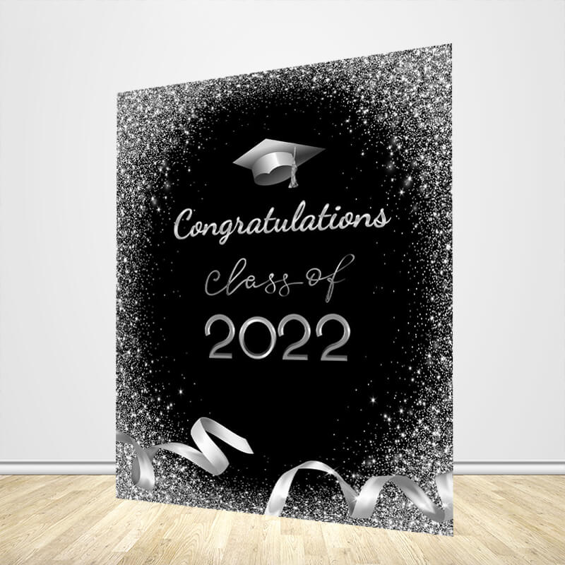 Graduation Backdrop Silver Graduation Party Backdrop-ubackdrop