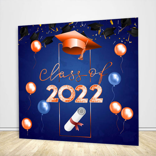 Graduation Blue and Orange Backdrop-ubackdrop