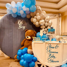 Load image into Gallery viewer, Gray Velvet Round Backdrop Cover with Stand | Birthday&amp;Baby Shower&amp;Wedding Decorations-ubackdrop